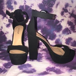 Black platform high heels